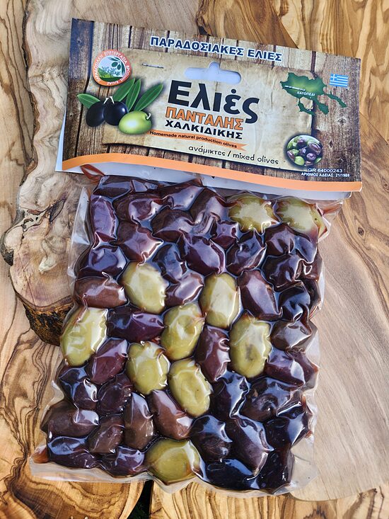 Kalamata un zaļās olīvas, 250 g