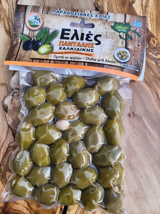 Zaļās olīvas pildītas ar mandelēm, 250g